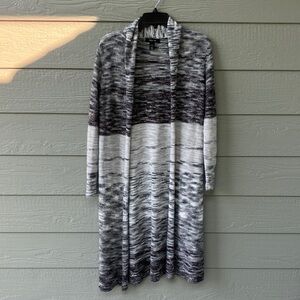 STYLE & CO Gray and Black Open Front Cardigan XS